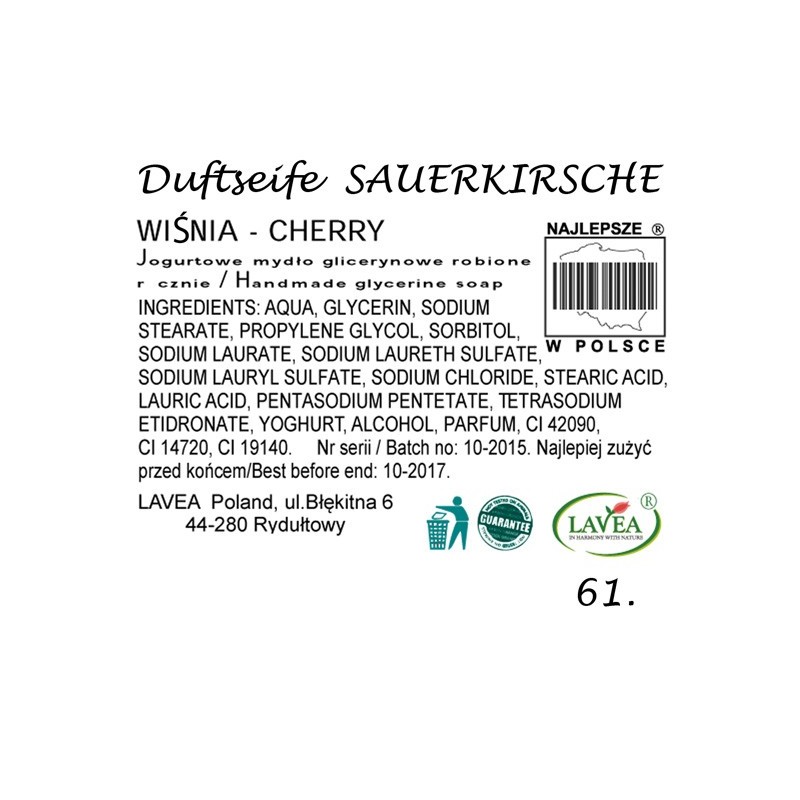 44 Aromatherapeutische Naturseife / Duftseife Joghurt mit Erdbeere