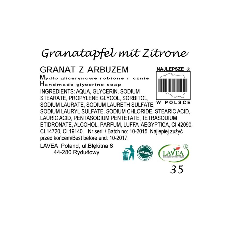 35 Aromatherapeutische Naturseife / Duftseife Granatapfel mit Zitrone