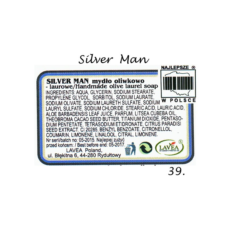 39 Aromatherapeutische Naturseife / Duftseife Silver Man
